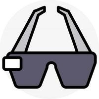 ilustración de vr lentes icono en gris color. vector