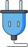 Flat style plug icon in blue and grey color. vector