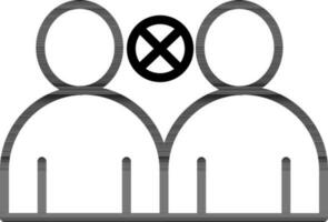 No grupo icono o símbolo en negro línea Arte. vector