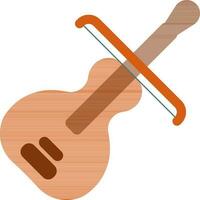 Isolated Guitar icon in brown color. vector