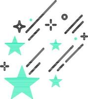 Falling stars icon in green and black color. vector