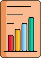 Colorful infographic document paper icon in flat style. vector