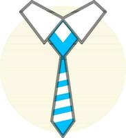 corbata icono en azul y blanco color. vector
