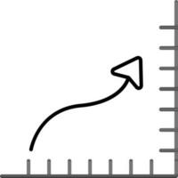 Line art illustration of Strategy data analysis arrow graph icon. vector