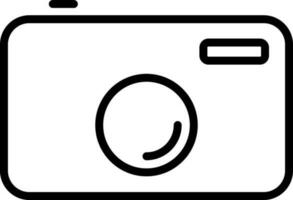 Illustration of Digital camera icon in line art. vector