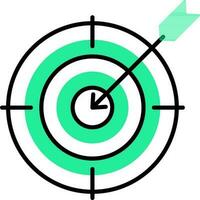 Black and Green target board icon or symbol. vector