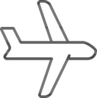 Flat style Airplane icon in line art. vector