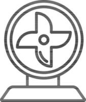 Thin line art Table Fan icon in flat style. vector