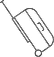 Traveling Bag icon in thin line art. vector