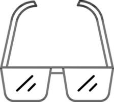 Delgado línea Arte gafas de protección icono en blanco antecedentes. vector