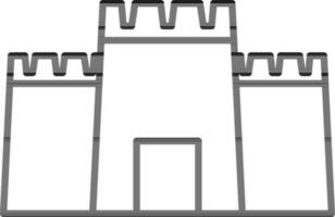 Black outline Castle icon on white background. vector