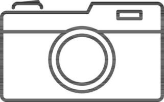 Black outline Digital Camera icon on white background. vector