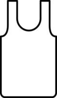 Tank Top or Undershirt Icon in thin Line Art. vector