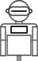 Black line art illustration of Robot icon. vector