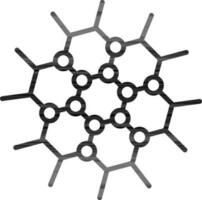 Graphene icon in black line art. vector