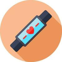 corazón símbolo en inteligente reloj icono en rojo y gris color. vector