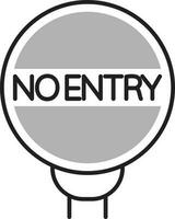 No Entry sign board icon in gray and white color. vector