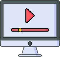 PC, Online, Browser, Tutorial, Video Icon. vector