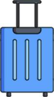 Traveling bag icon in blue and color. vector