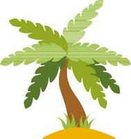 Palm Tree icon in green and brown color. vector