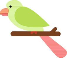 Cartoon Parrot icon in green and red color. vector