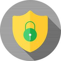 Lock Security Shield icon in flat style. vector