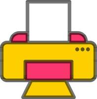 Printer icon in yellow and pink color. vector