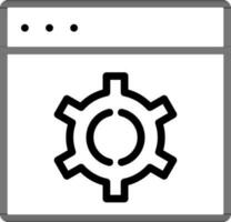 Web setting icon in black line art. vector