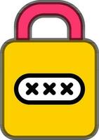 Flat style combination lock icon or symbol. vector
