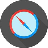 Illustration of Compass icon in blue and red color. vector