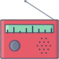 Isolated radio icon in red and purple color. vector