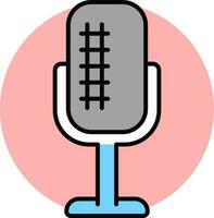 Illustration of Microphone icon on pink background. vector