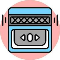 Tape recorder icon in flat style. vector