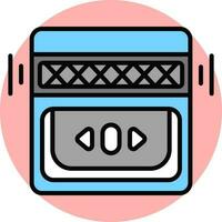 Tape recorder icon in flat style. vector