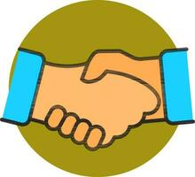 Hand Shake icon in flat style. vector