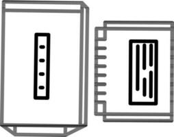 Microchip and Cpu Icon in Line Art. vector