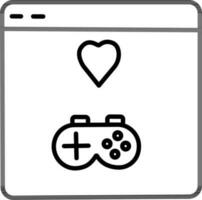 Favorite or Like Game Website Icon in Line Art. vector