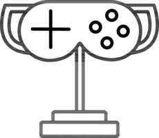 Video Game Trophy Icon in Black Outline. vector