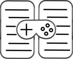 Video Game List Icon in Thin Line Art. vector