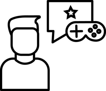 Game Player Rating Message Line Icon in Flat Style. vector