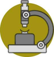 Gray Microscope icon on green circle background. vector