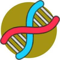 Flat style DNA Structure icon in blue and red color. vector