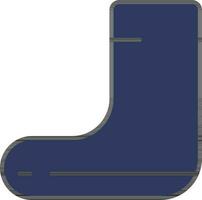 Flat Style Boot icon in blue color. vector