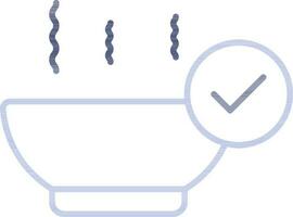 Blue Thin line art Hot Bowl icon for Food Checking. vector