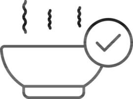 Thin line art Hot Bowl icon for Food Checking. vector