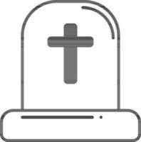 plano estilo cementerio icono en negro describir. vector