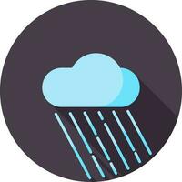 Blue Rainfall icon on purple circle background. vector