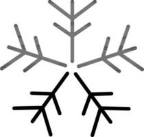 Black line art illustration of Snowflake icon. vector