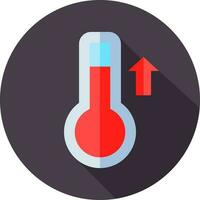 High Temperature or Thermometer speed arrow icon in red color. vector