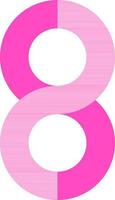 Flat style 8 digit number icon in pink color. 24369684